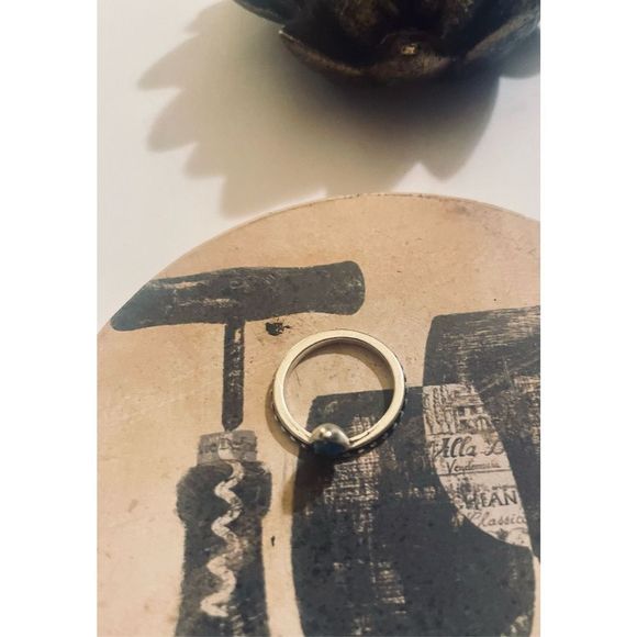 Pretty blue stone TEARDROP BOHO SILVER RING - Picture 3 of 6